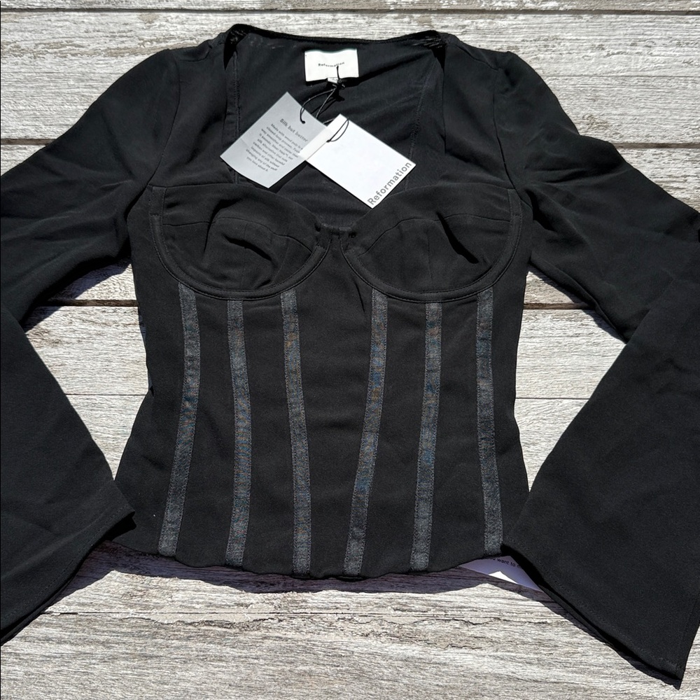 Reformation Amina Top Black Women's Size 4 NWT 🖤✨